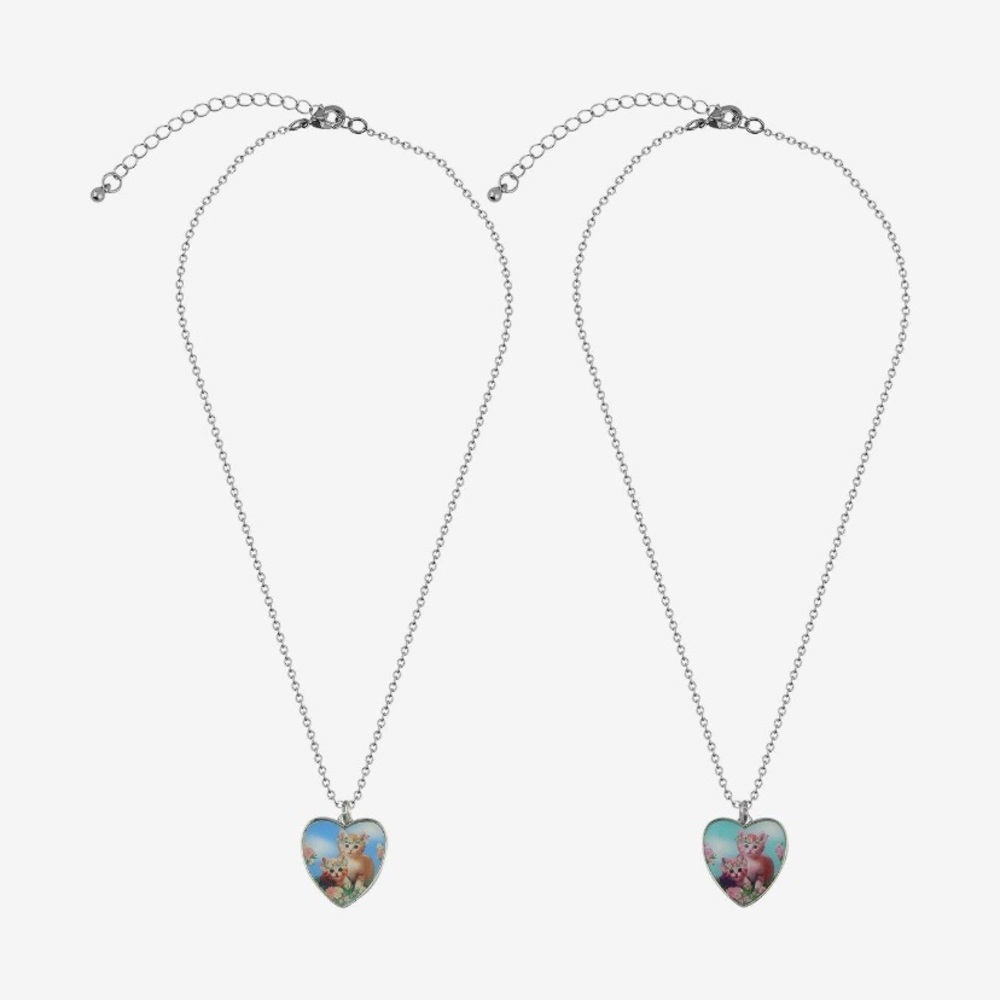 Sweet Society Angel Kitten Heart‎ Best Friend Necklace Set Hot Topic